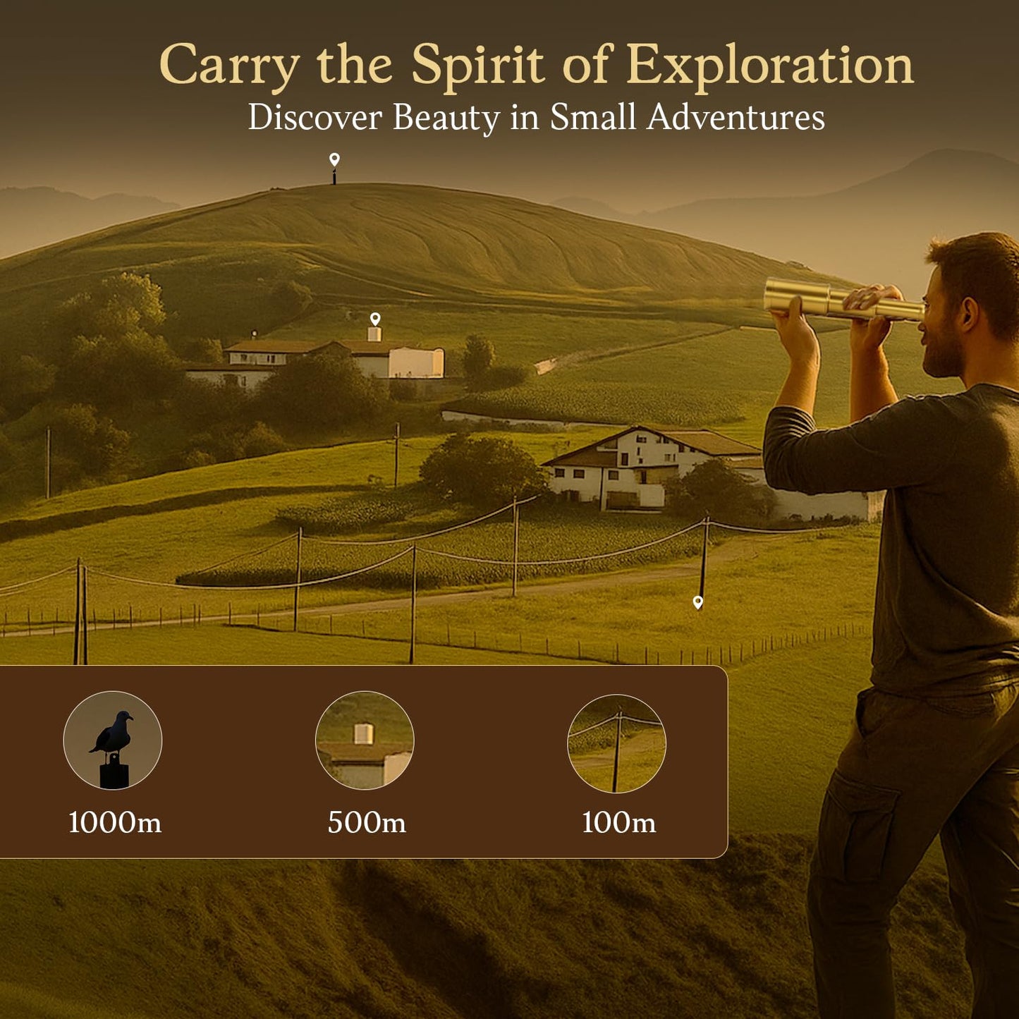 NauticalMart 6" Brass Telescope – Pirate Spyglass with Wooden Box, Nautical Collectible & Decorative Piece for Kids, Adults, Home or Office