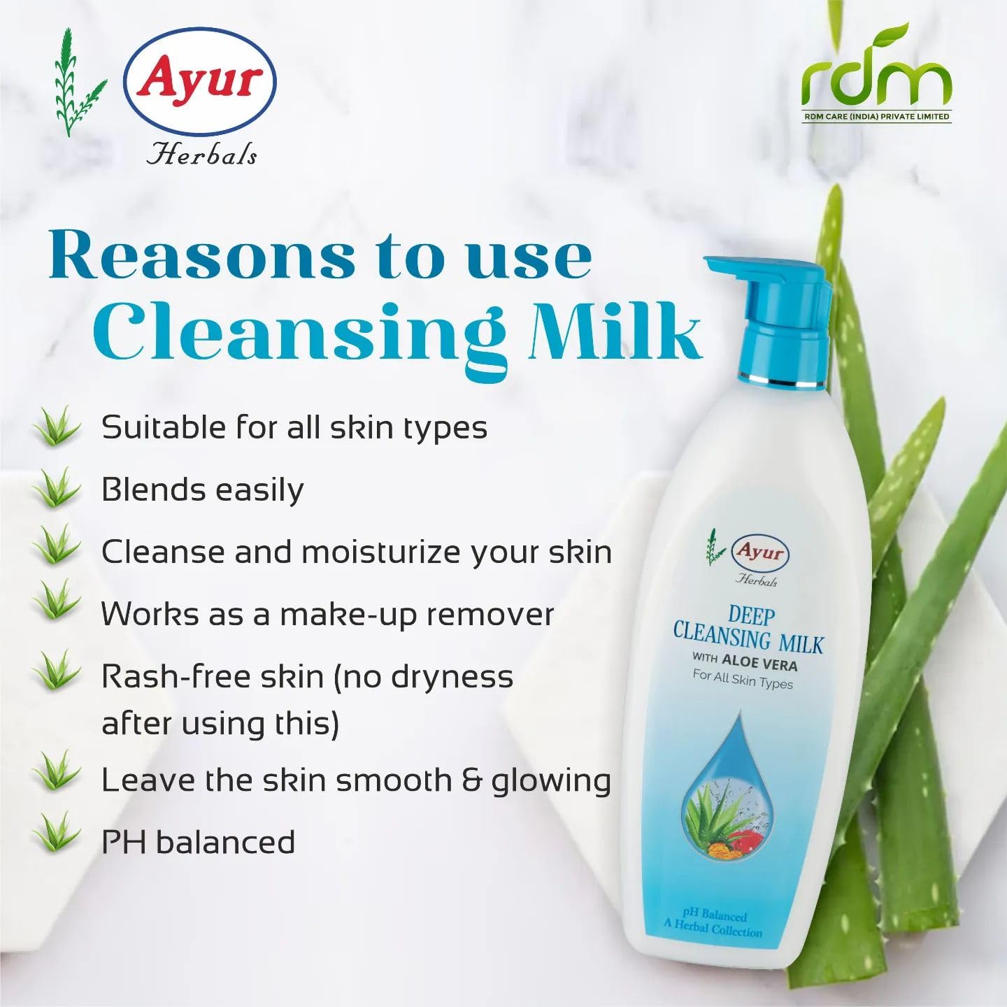 Ayur Herbals Deep Pore Cleansing Milk, 500Ml