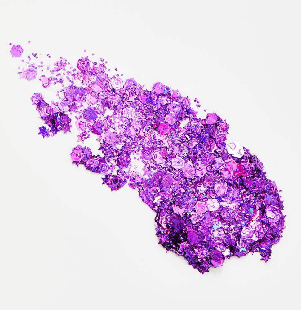 Neva Nude Face and Body Glitter Keychain - Chunky Glitter in Aloe for Festivals, Raves, and More | Cosmetic Grade | Super Sparkly (Berry Mischievous