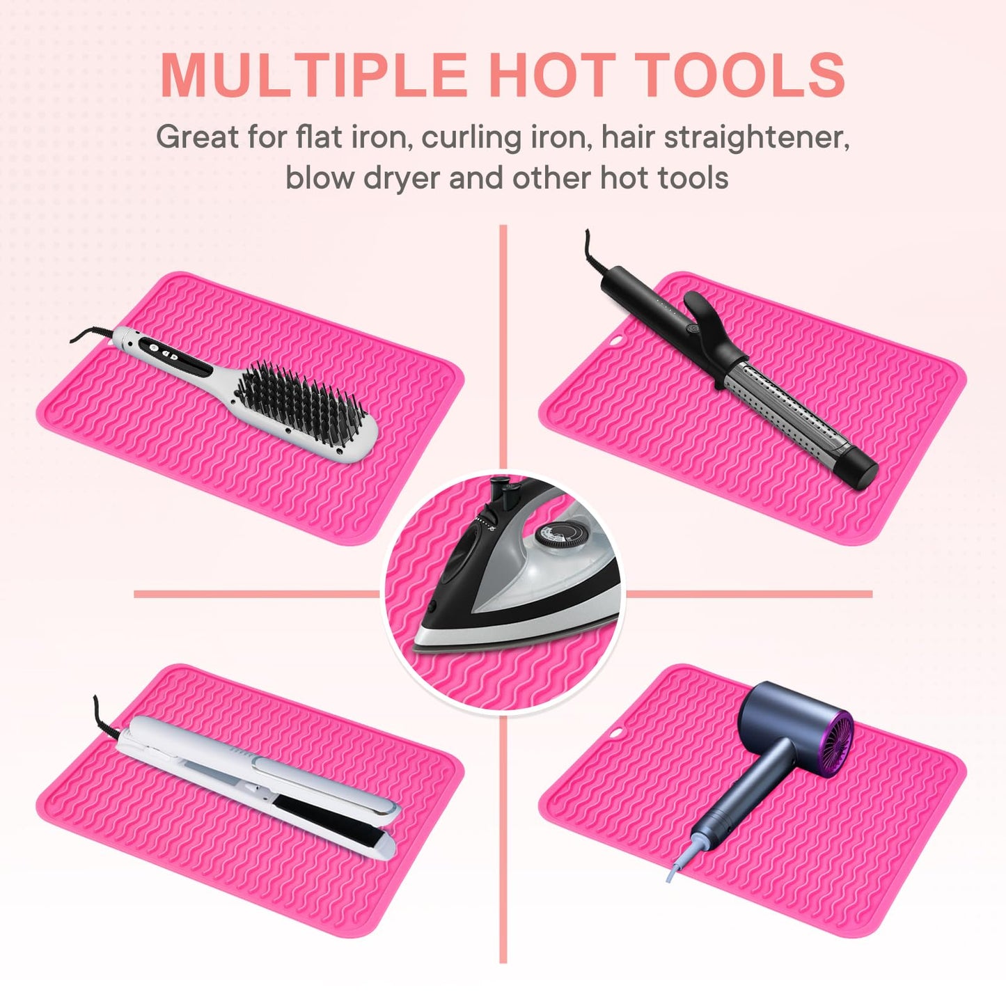 Suafrnut Oversize Silicone Heat Resistant Mat, Portable Travel Mat Cover for Curling Irons, Flat Irons, Hair Straightener and Hot Hair Styling Beauty and Personal Care Suafrnut