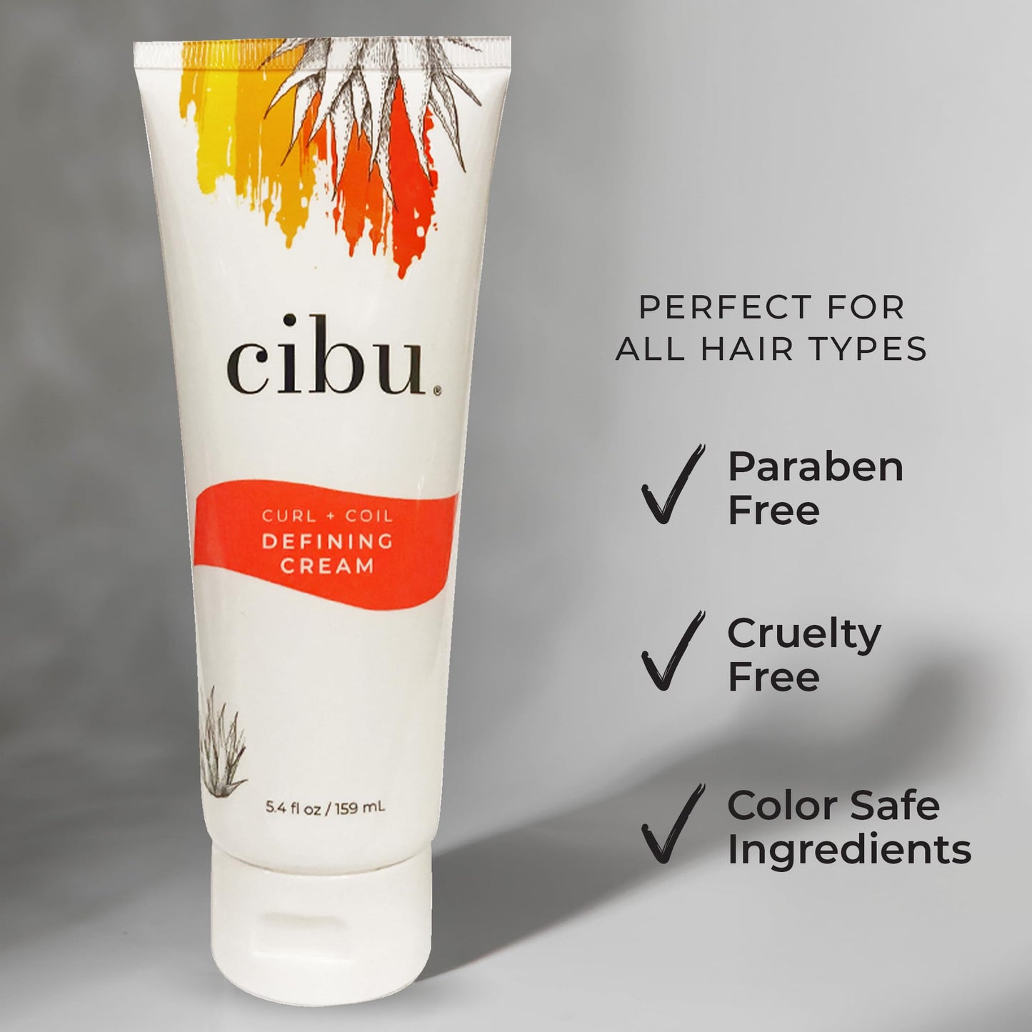 CIBU Curl + Coil Defining Cream | Long-Lasting Hold for Natural Wavy, Coily, Curly Hair | For African American Hair | 5.4 Ounces