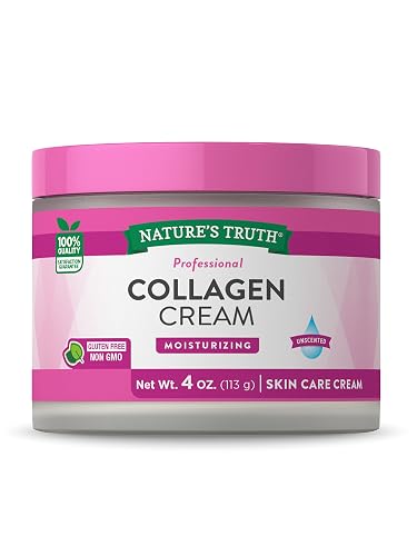 Nature's Truth Nourishing Collagen Cream | 4 oz | Professional Strength | Paraben & SLS Free, Gluten Free | For Face and Body