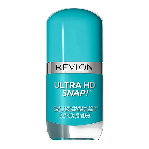 REVLON Ultra HD Snap Nail Color, Natural Rich Glossy Polish, 100% Vegan Formula, No Base or Top Coat Needed, 004 Blue My Mind, 0.27 fl oz