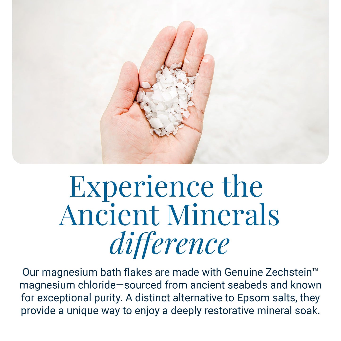 Ancient Minerals Magnesium Bath Flakes of Pure Genuine Zechstein Chloride - Resealable Magnesium Supplement Bag that Will Outperform Leading Epsom Beauty and Personal Care Ancient Minerals