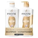 Pantene Shampoo & Conditioner Set, Daily Moisture Renewal - Pro-V Nutrients for Dry, Color-Treated, Straight to Curly Hair, 72-Hour Hydration