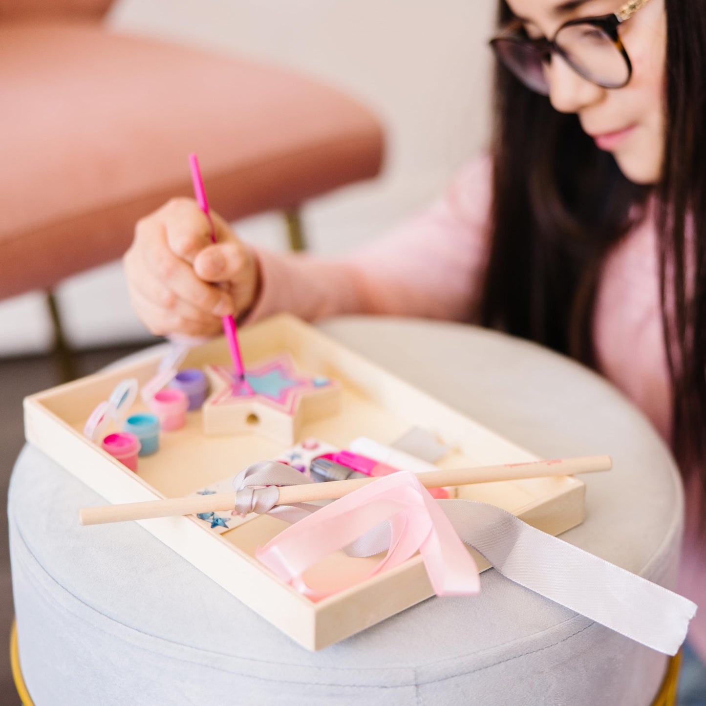 Melissa & Doug Created by Me! Wooden Princess Wand Craft Kit – Paint & Decorate DIY Princess Toy for Kids Ages 4+