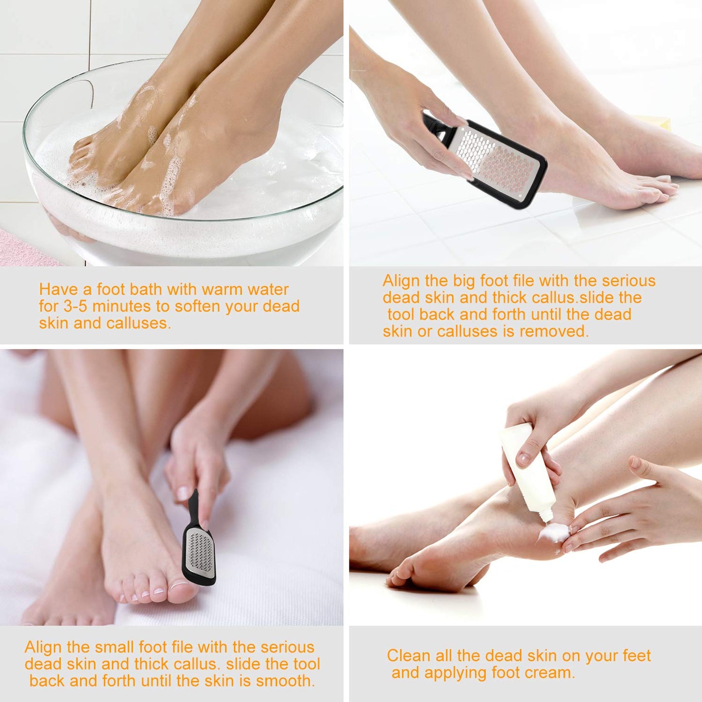 Foot File Callus Remover,Colossal Foot Rasp and Professional Foot Scrubber Pedicure Kit to Remove Hard Skin for Wet and Dry Feet,Surgical Grade