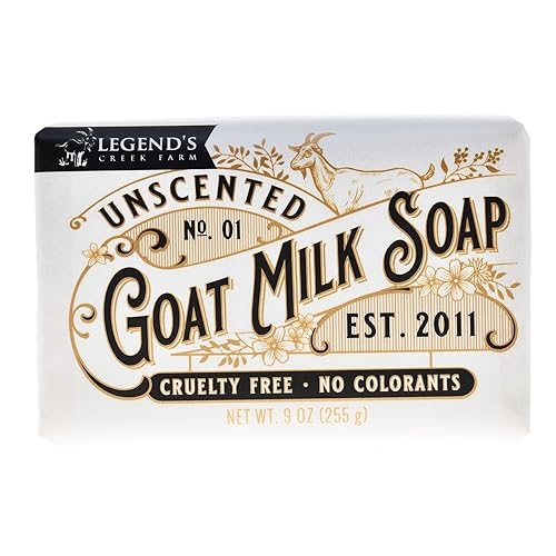 Legend's Creek Farm Goat Milk Soap - Triple Milled Cleansing Moisturizing Bar for Hands and Body - 9 Oz Creamy Lather, Nourishing, Natural Soap