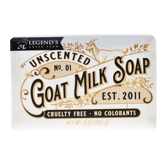 Legend's Creek Farm Goat Milk Soap - Triple Milled Cleansing Moisturizing Bar for Hands and Body - 9 Oz Creamy Lather, Nourishing, Natural Soap
