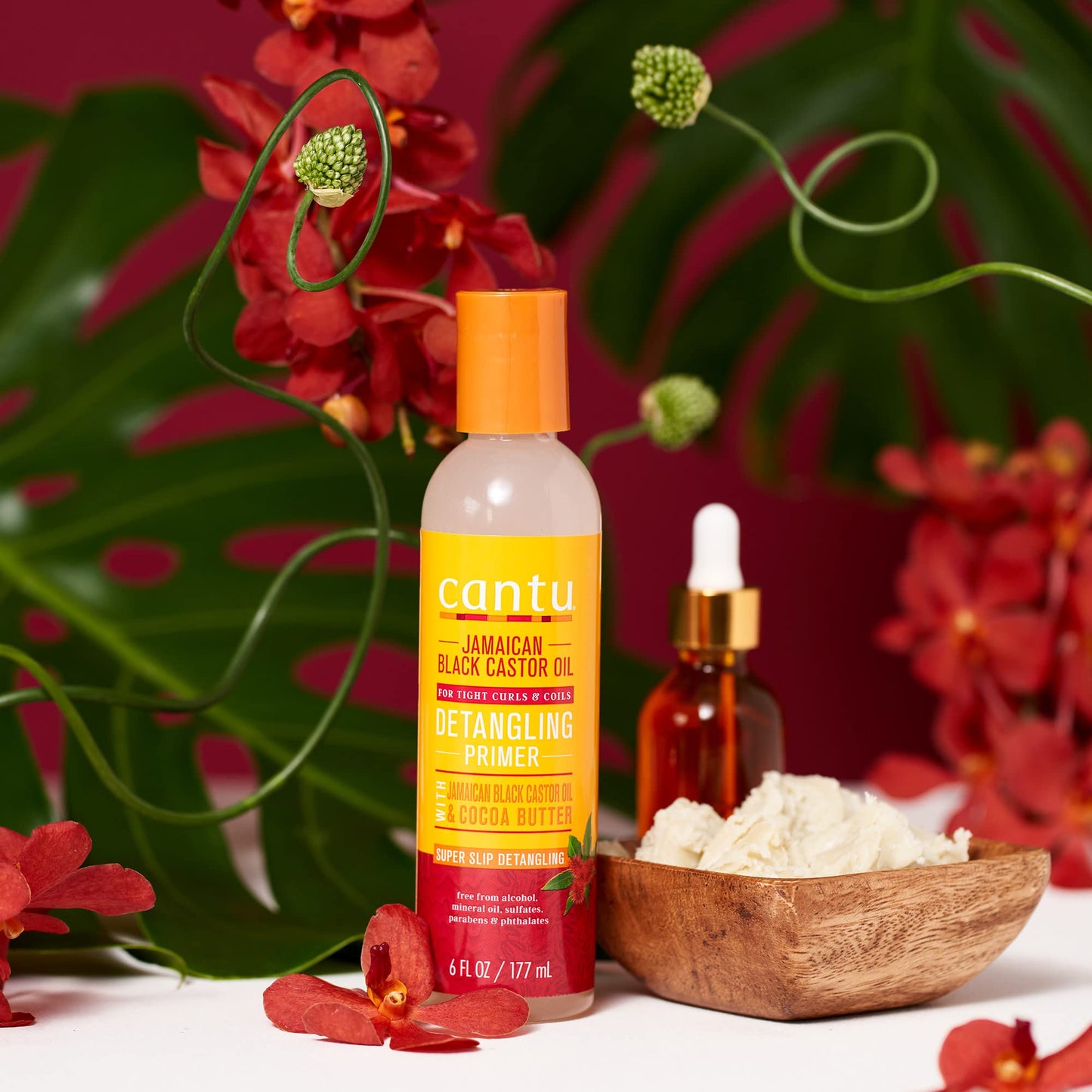 Cantu Jamaican Black Castrol Oil Detangling Primer with Cocoa Butter 6 oz