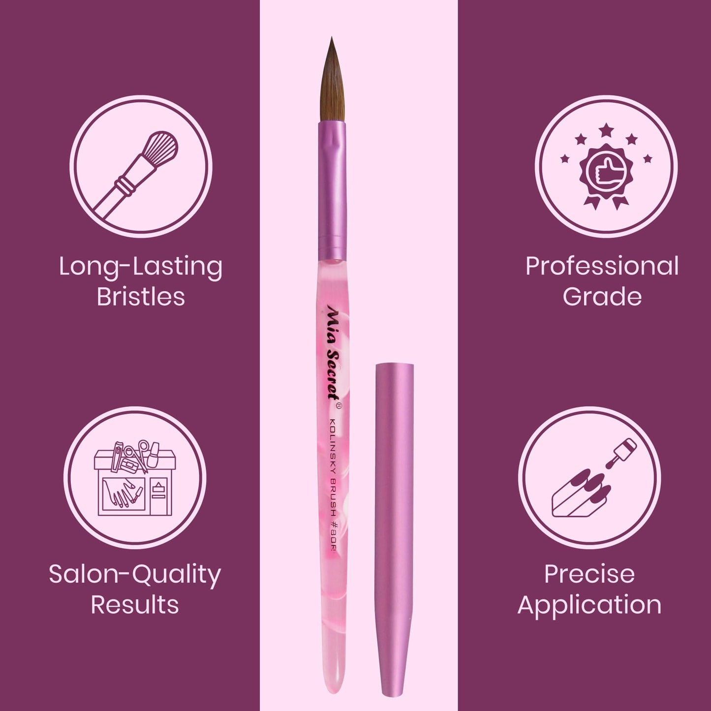Mia Secret Oval Kolinsky Nail Brush Size #8