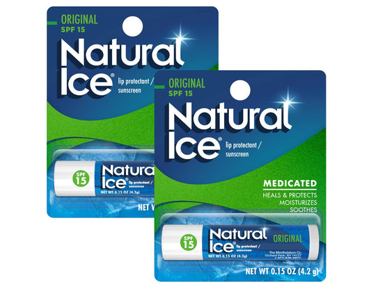 Mentholatum Natural Ice Original SPF 15 Medicated Lip Balm, 0.15 Ounce (Pack of 2) Beauty and Personal Care Natural Ice