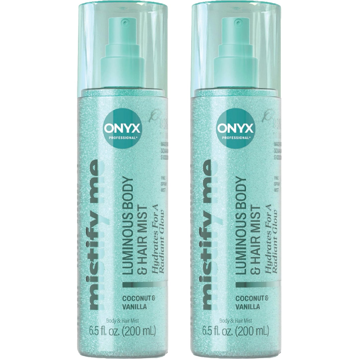 Onyx Professional Hydrating Shimmer Mist with Squalane & Coconut Oil, Coconut Bliss, 6.5 fl oz, 2pk - Shimmer Hair and Body Mist Creates a Radiant