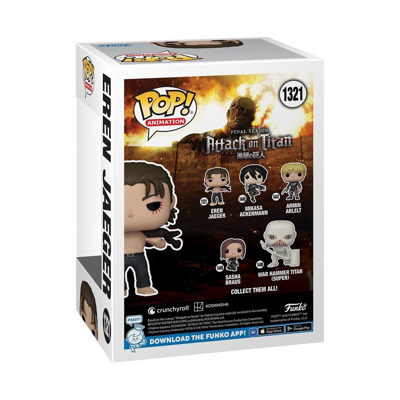 Funko POP! Animation: Attack on Titan - Eren Jeager - Collectable Vinyl Figure - Gift Idea - Official Merchandise - for Kids & Adults - Anime Fans…
