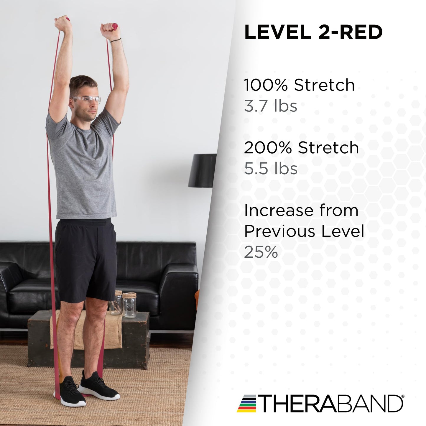 THERABAND Resistance Band, Red, Medium, 25-Yard Roll, Latex-Free, Elastic Band for Exercise, Physical Therapy, Yoga, Pilates, Stretching, Home…