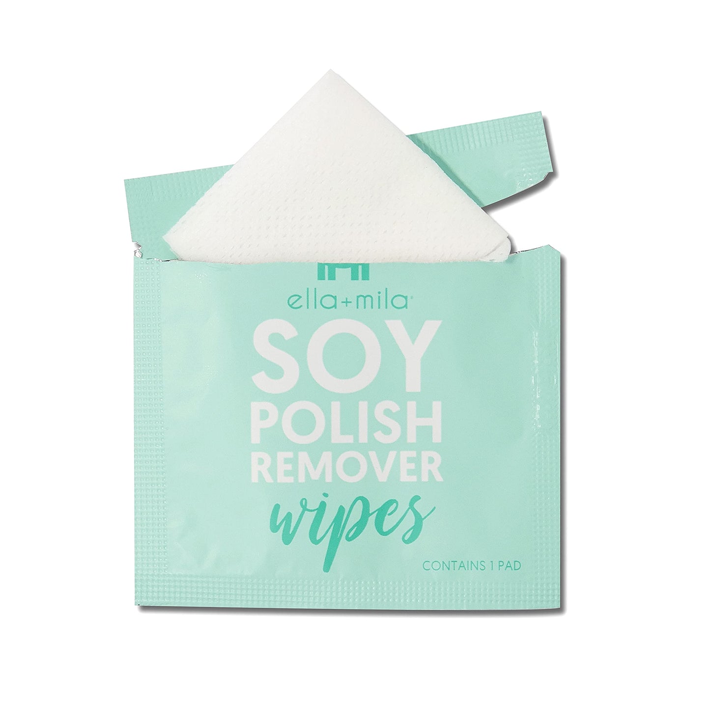ella+mila Soy Nail Polish Remover Wipes - Non-Acetone, Non-Toxic Fingernail Polish Remover Pads - Travel Size, Individually Wrapped, Lint Free