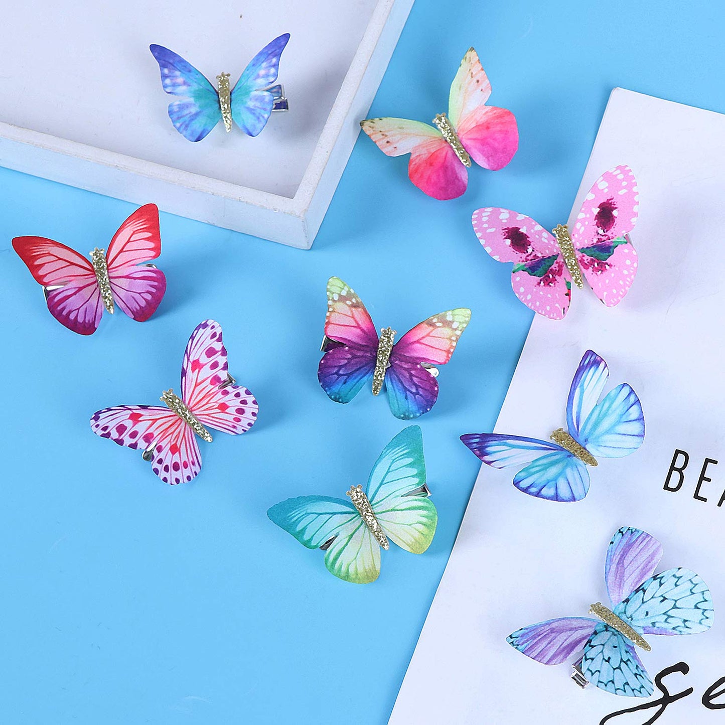 LOCOLO 18Pcs Hair Clips Butterfly Hair Clips Butterfly Snap Clips Barrettes for Toddlers Baby Girl and Women
