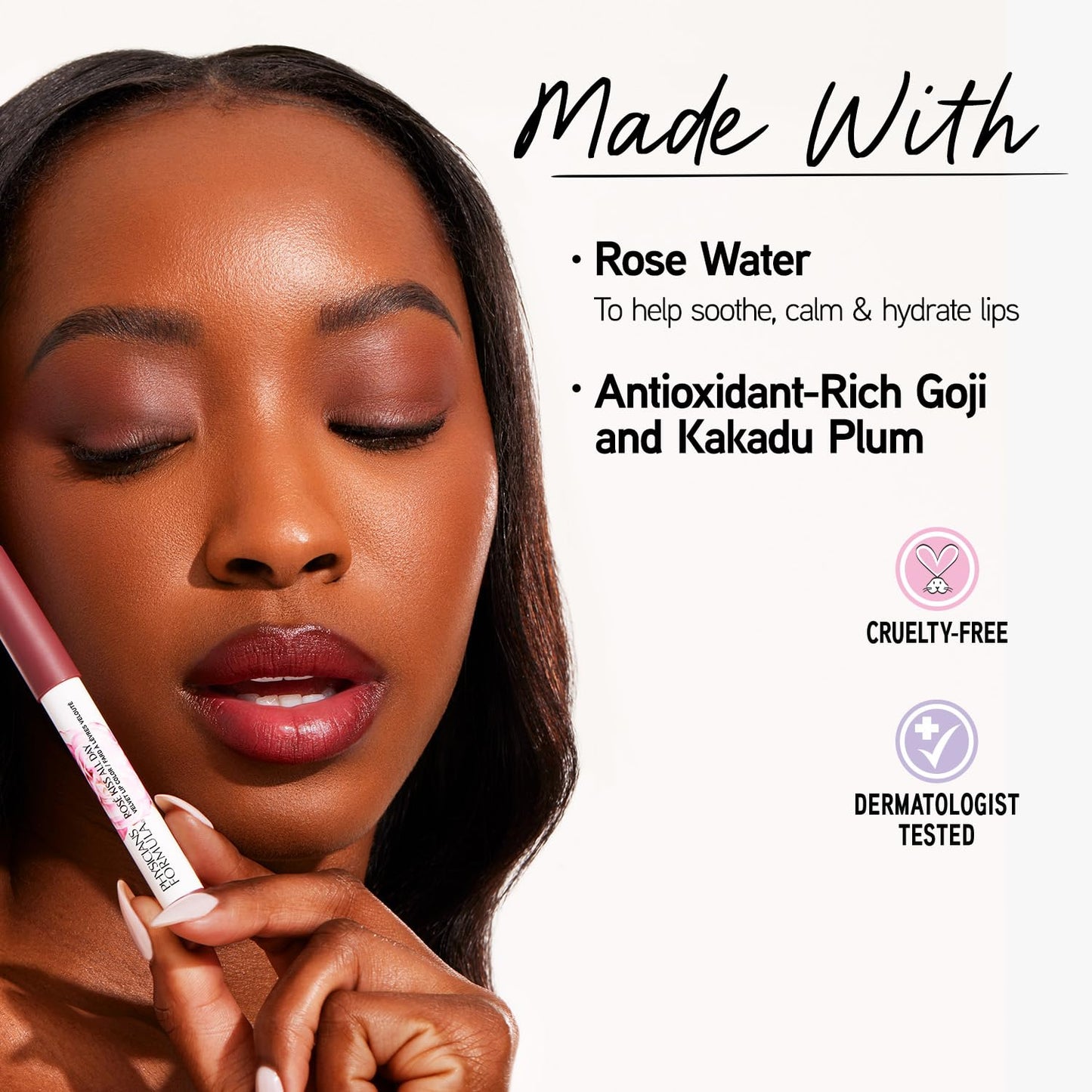 Physicians Formula Rosé Kiss All Day Velvet Lipstick LIp Color Makeup, Red I Do | Dermatologist Tested, Clinicially Tested