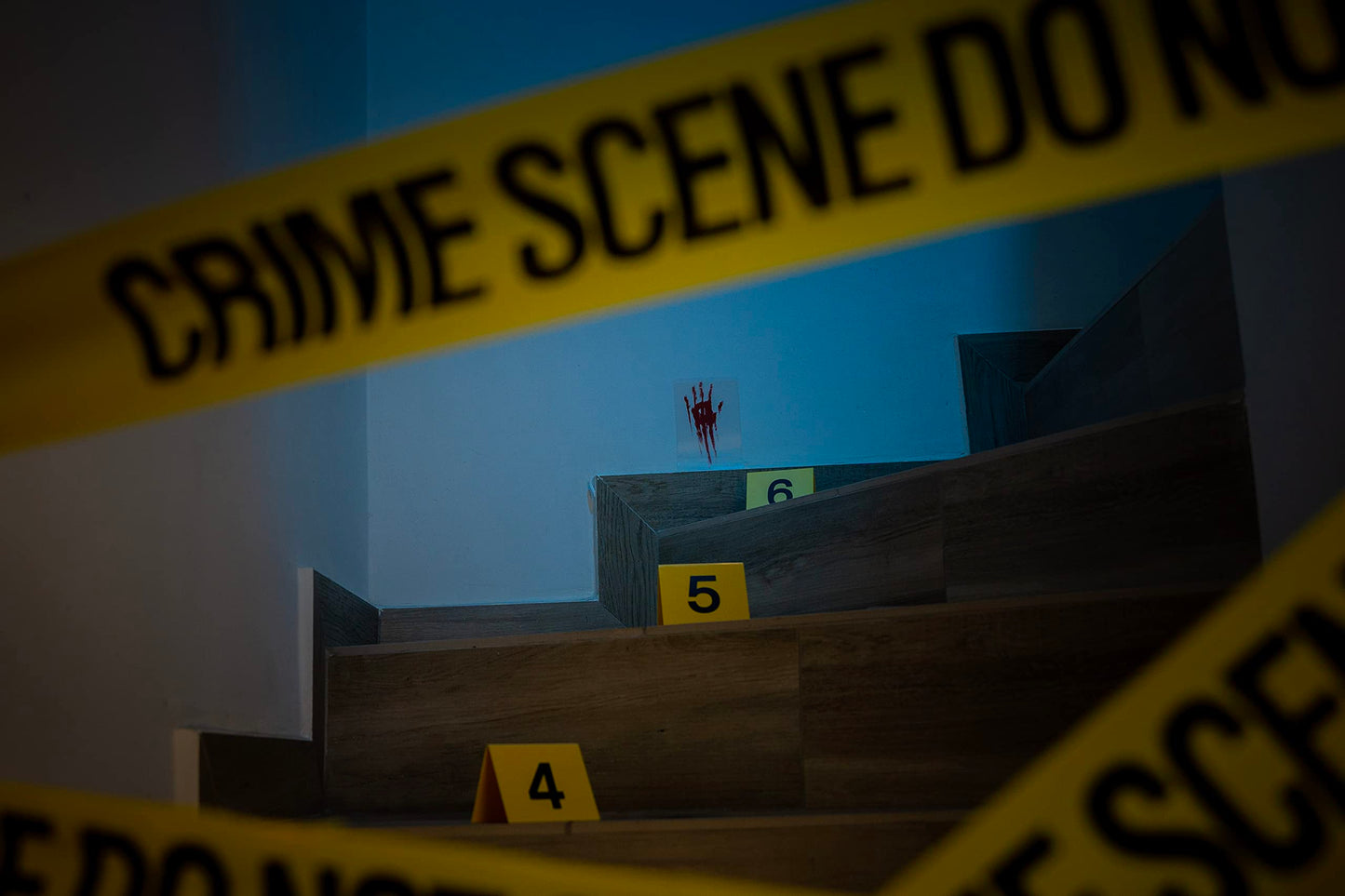 Halloween Crime Scene Decorations Kit – Mystery Party Supplies with Crime Scene Tape, 25 Yellow Evidence Markers & 25 Crime Object Cards