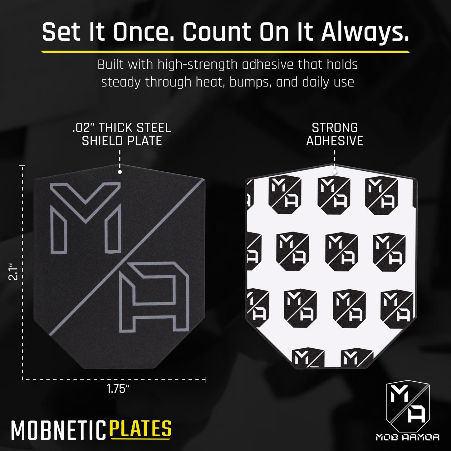 Mob Armor MobNetic Plate - Magnetic Phone Mounting Plate - 0.02inch Thick Metal - iPhone & Android Smartphone Compatible - 3M VHB Adhesive Cars…