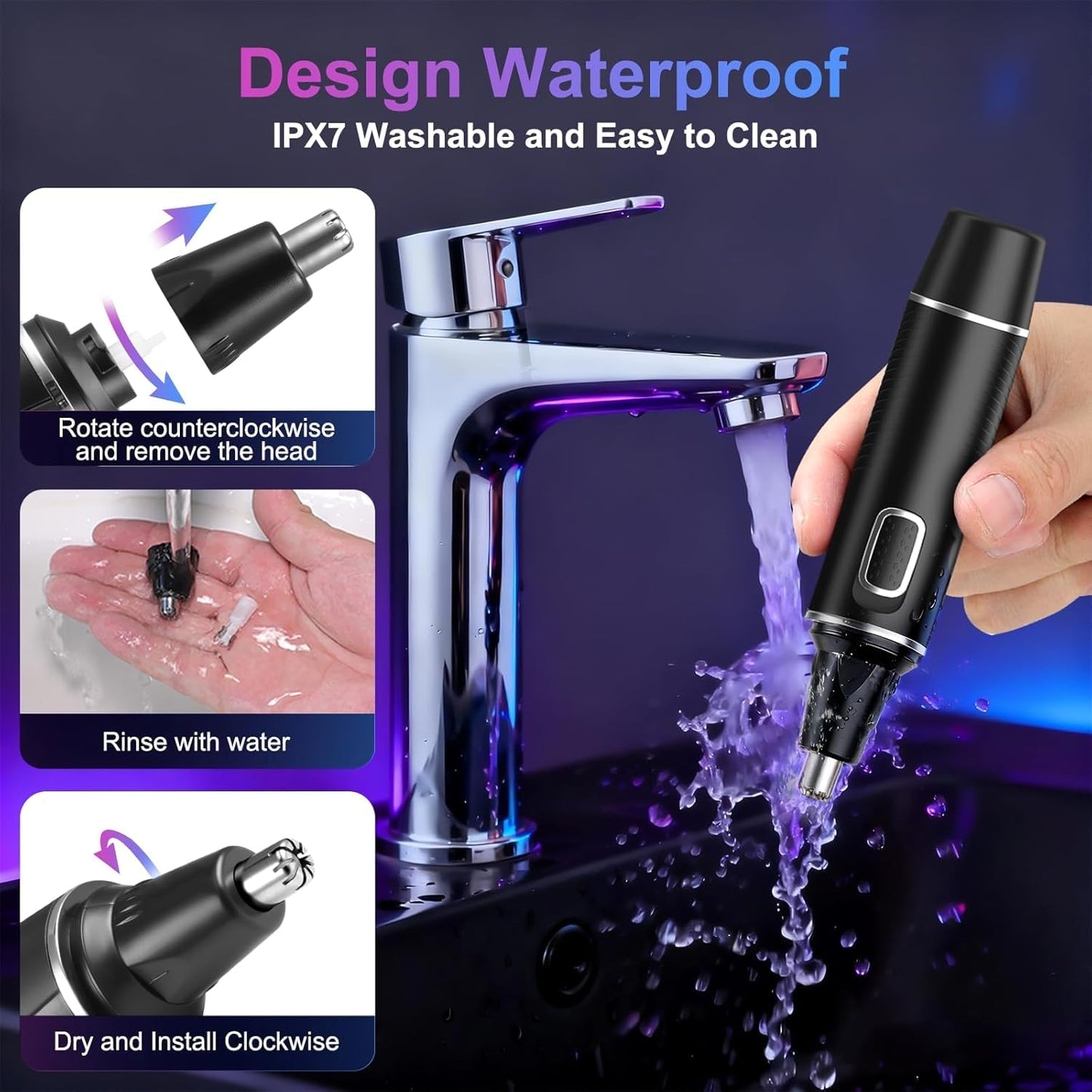 AREYZIN Nose Hair Trimmer for Men,Rechargeable Ear and Nose Trimmer,Professional Eyebrow & Facial Hair Trimmer,Sliver Beauty and Personal Care AREYZIN