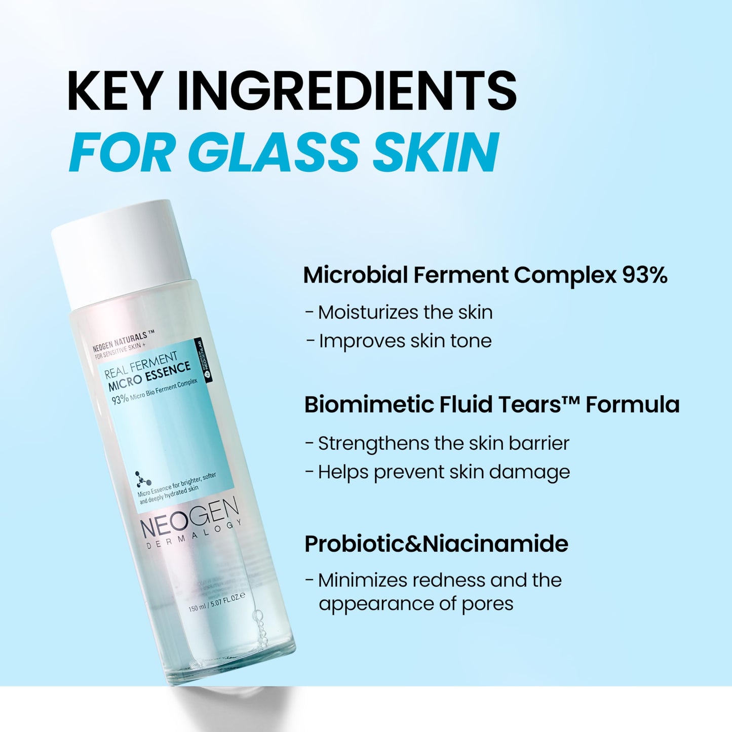 Real Ferment Micro Essence 150ml - Korean Skin Care Toner & Essence Enriched with 93% Ferments for Instantly Hydrated, Healthy Looking Skin 5.07 Fl Oz