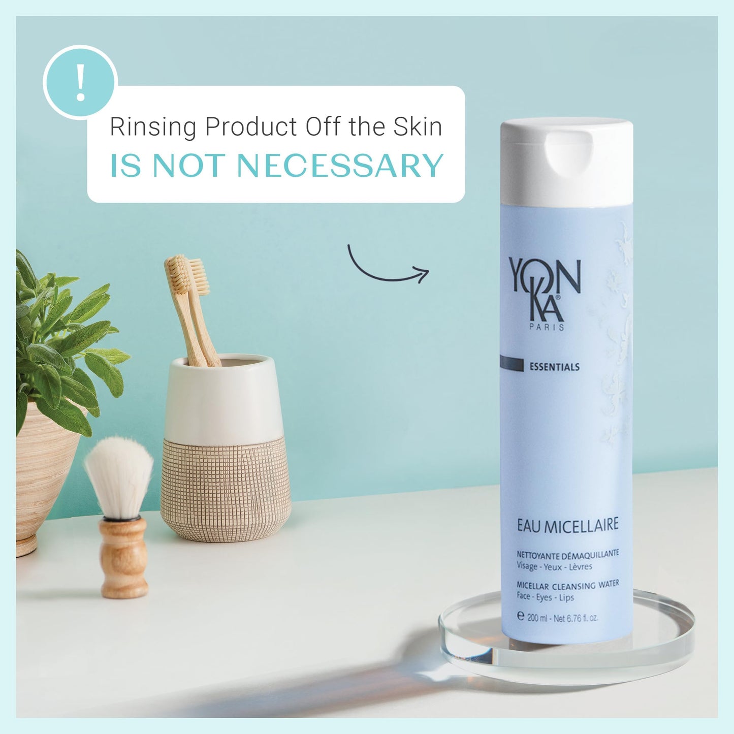 Yonka Eau Micellaire | Micellar Water and Cleansing Makeup Remover | Gentle Face Wash with Rose and Chamomile to Remove Impurities and Hydrate | All