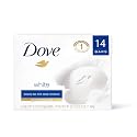Dove Beauty Bar Gentle Cleanser for Softer and Smoother Skin with 1/4 Moisturizing Cream White More Moisturizing than Bar Soap 3.75 oz 14 Bars
