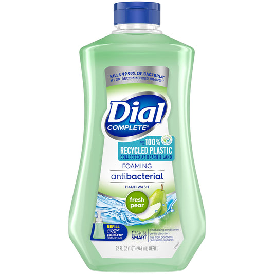 Dial Complete Antibacterial Foaming Hand Soap Refill, Fresh Pear, 32 fl oz