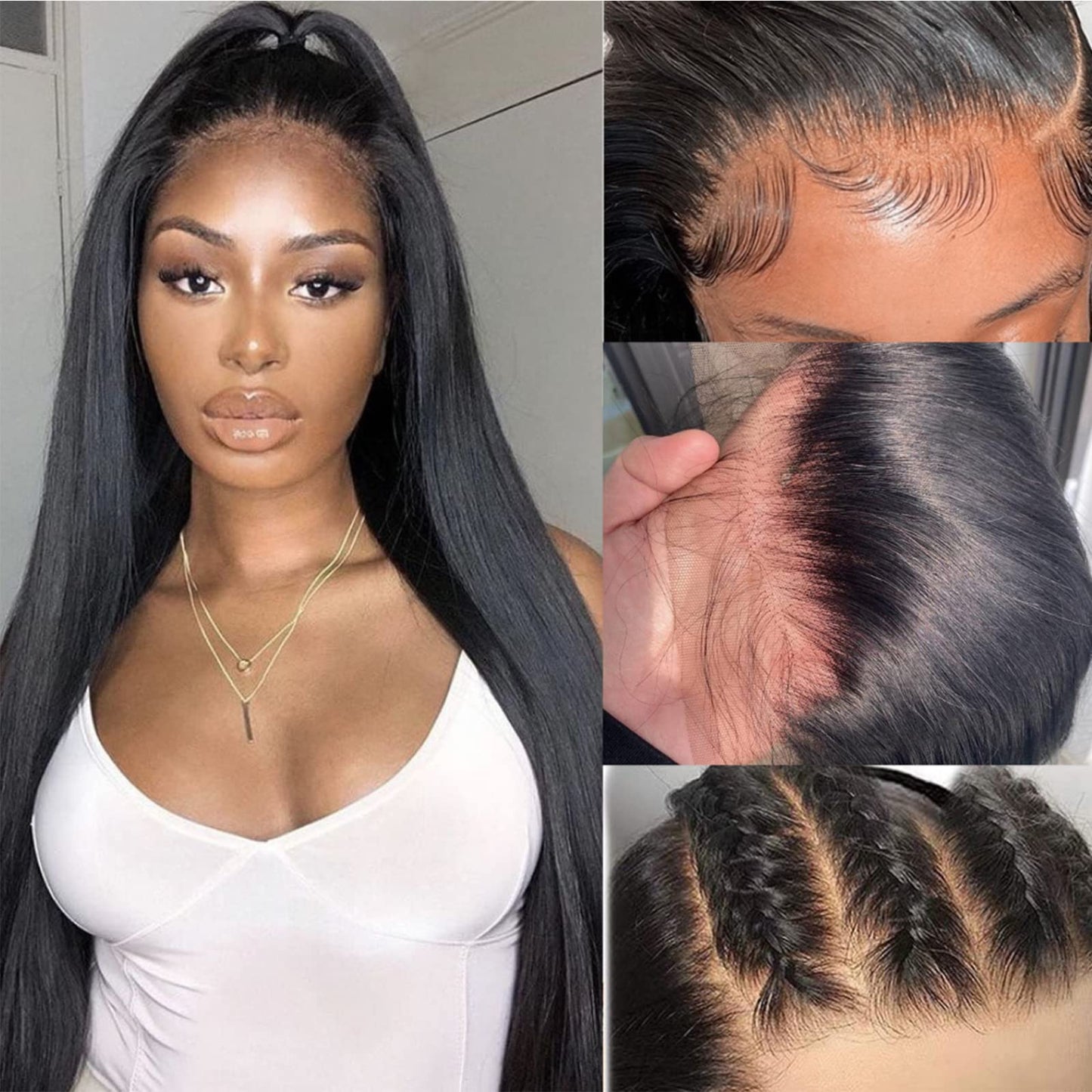 bunGiol 28Inch Lace Front Wigs Human Hair 180% Density 13x4 HD Transparent Straight Lace Front Wigs Human Hair Pre Plucked Brazilian Virgin Hair Lace Beauty and Personal Care bunGiol Default Title
