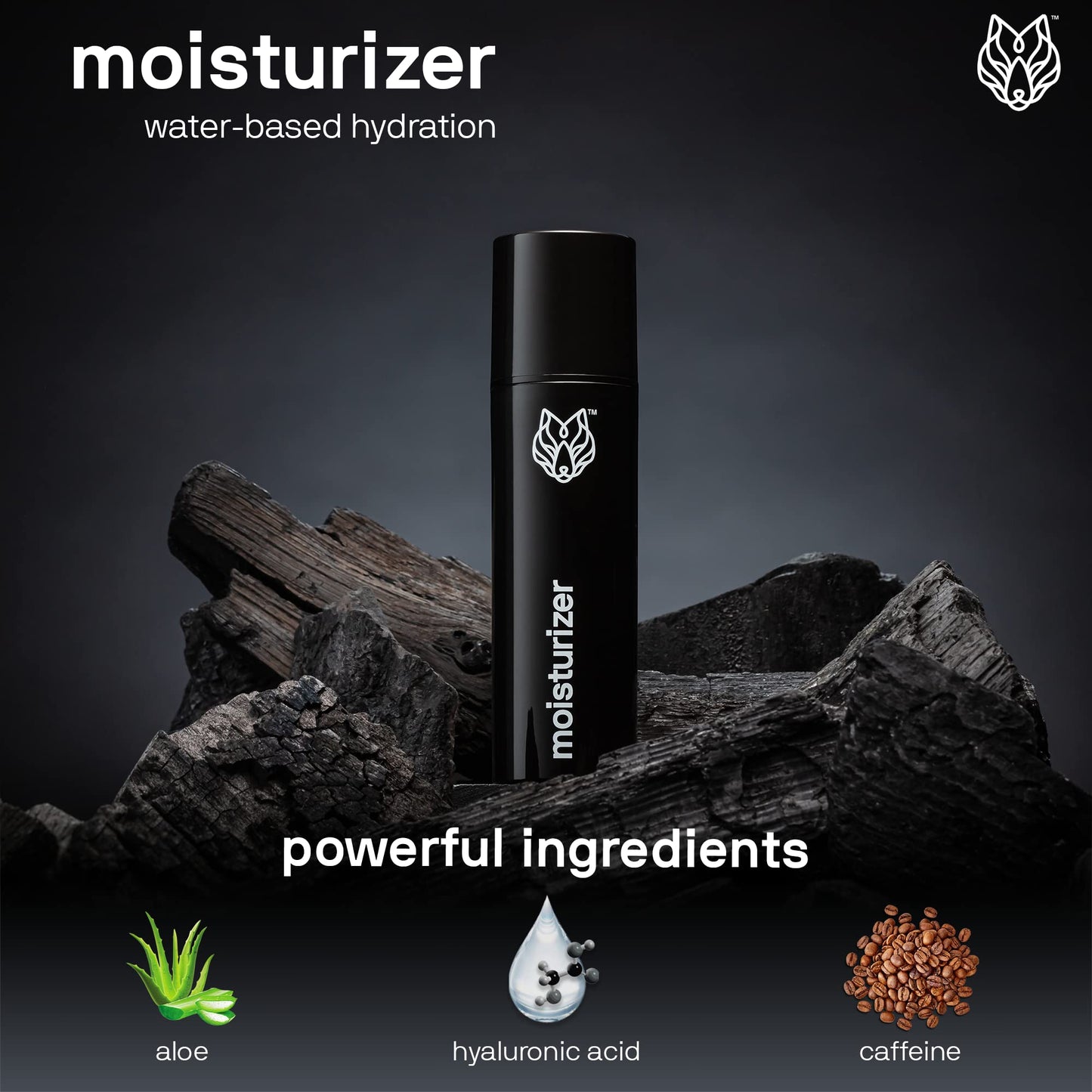 Black Wolf - Men’s Face Moisturizing Gel- 1.7 Fl Oz- Hyaluronic Acid and Aloe Vera Hydrate Your Skin and Leave It Feeling Smoother- Great for Oily