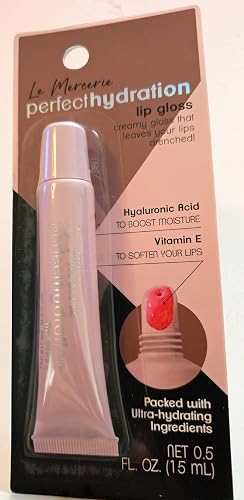 LE MERCERIE Perfect Hydration Lip Gloss with Hyaluronic Acid and Vitamin E, Paraben Free, Cruelty Free, 0.5 fl. oz.