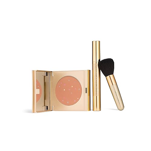 Jerome Alexander MagicMinerals Pressed Mineral Powder Set with Mirror Compact, Extending Lash Mascara, Professional Stubby Brush & Blending Sponge