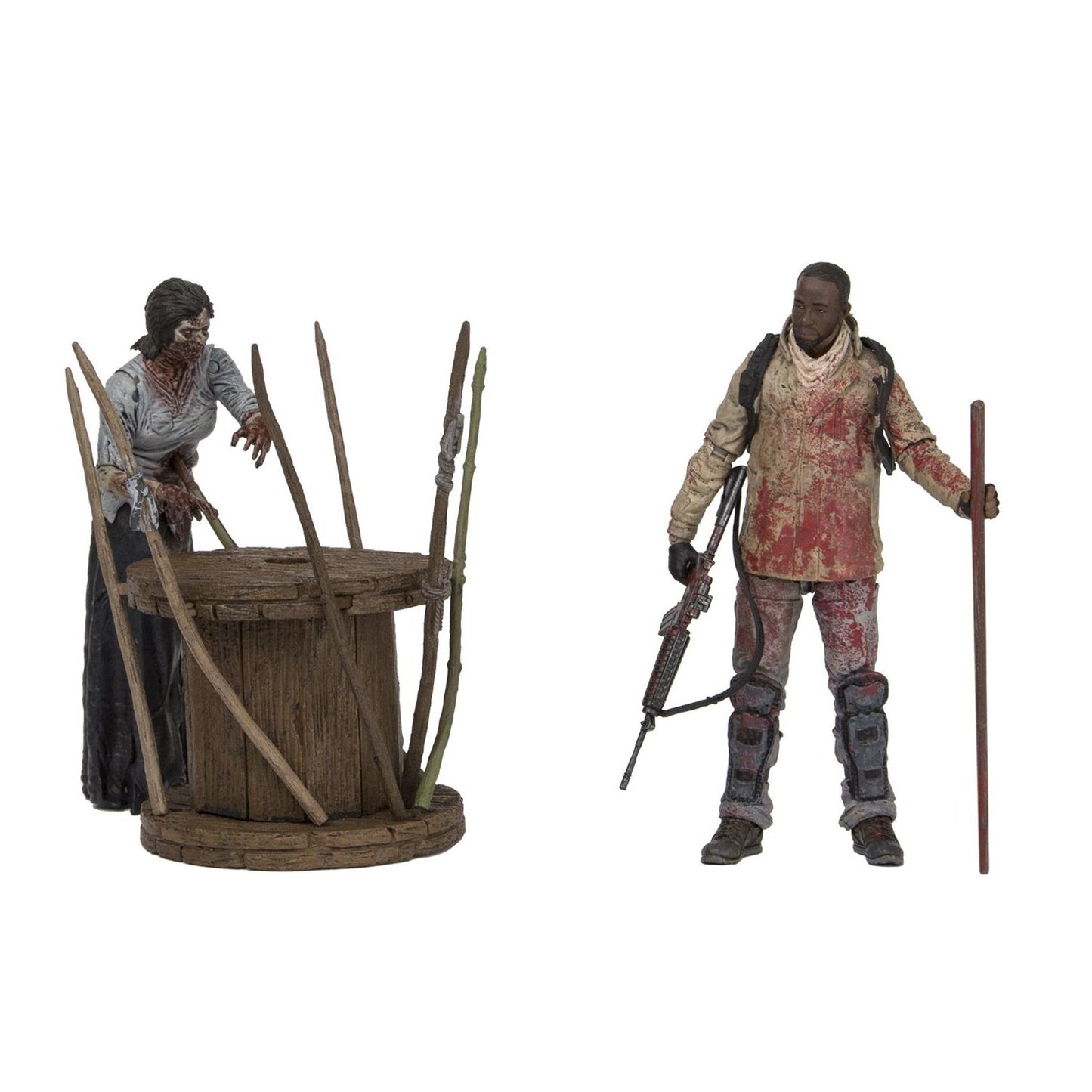 McFarlane Toys The Walking Dead TV Morgan Jones with Impaled Walker and Spike Trap Deluxe Box Action Figure