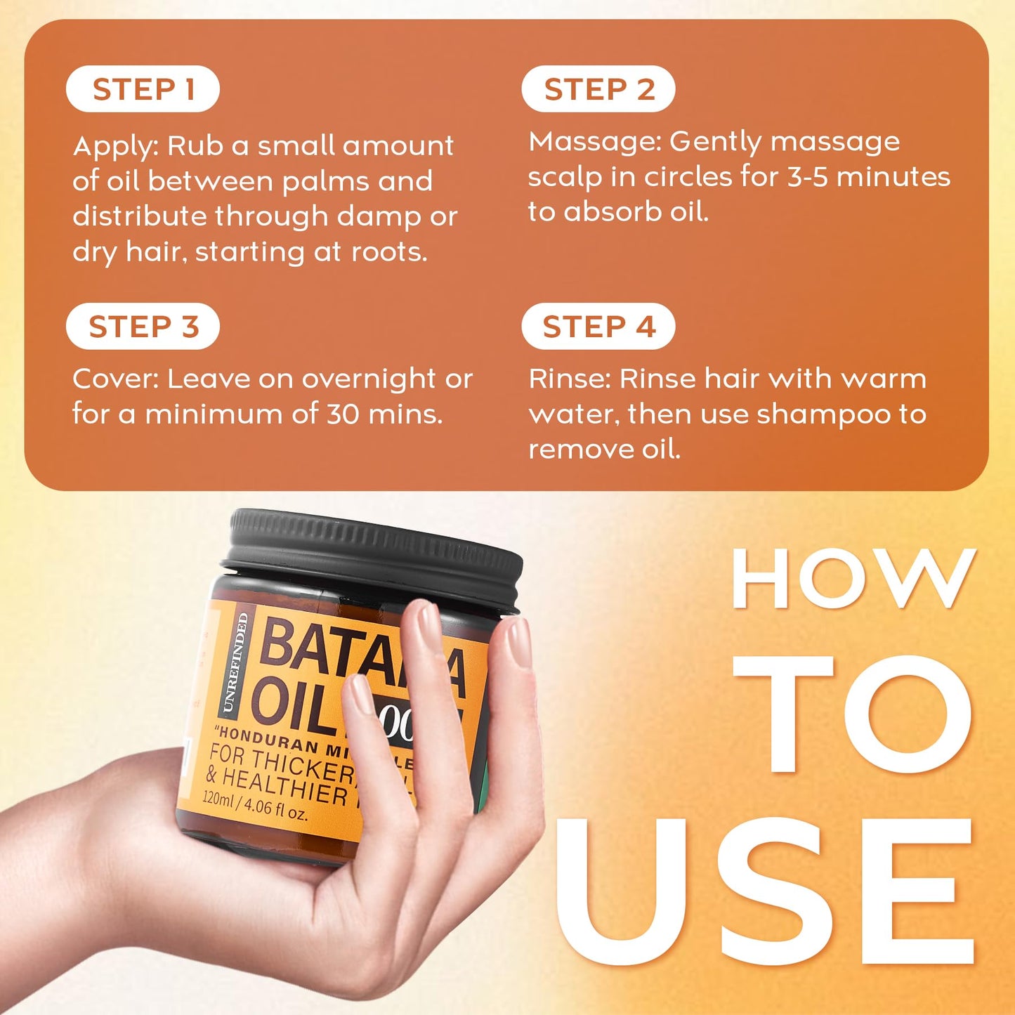 WEEMOTD Unrefined Batana Oil for Hair Growth, Dr. Sebi Raw Batana Oil from Honduras, Hair Mask Hair Growth oil with Organic and Natural Ingredients