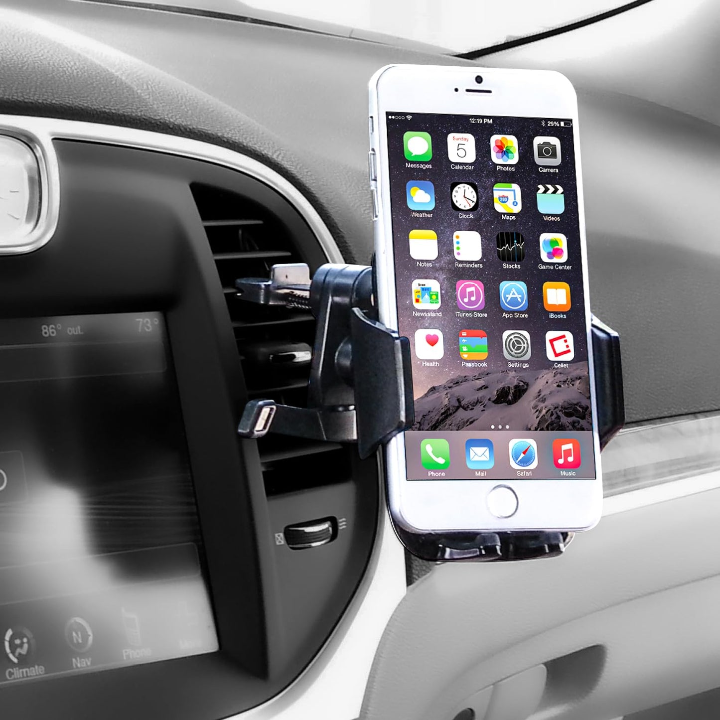 Car Air Vent Cell Phone Holder, Air Vent Smartphone Mount, Adjustable 360 Degree Rotation, Universal Cradle Mount Clip for All Smartphones Apple…