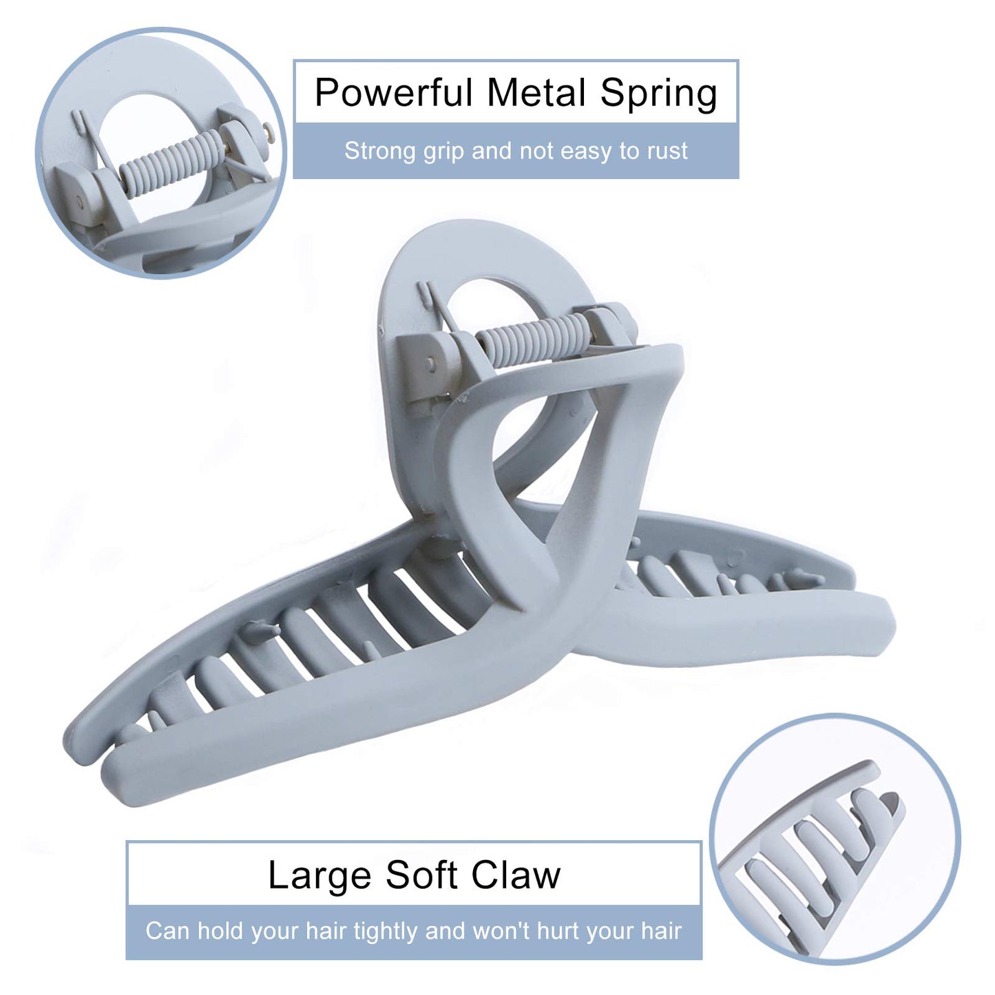 Hair Claw Clips No Slip Medium Matte 4.3 Inch Jaw Butterfly Clip for Long Thin Fine Thick Hair Women and Girls 4 Packs