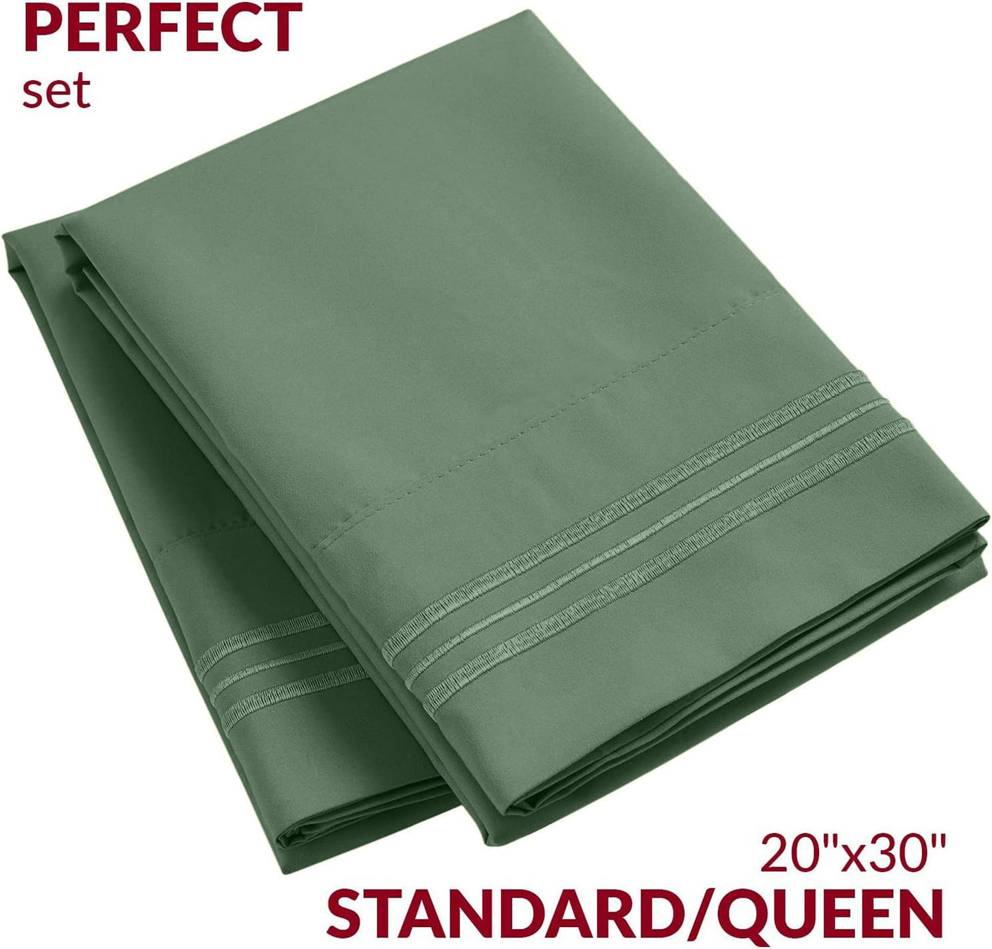 Mellanni Pillow Cases - Luxury, Extra Soft, Cooling Pillow Covers - 2 PC Iconic Collection Pillowcases - Envelope Closure (Standard/Queen 20" x 30",