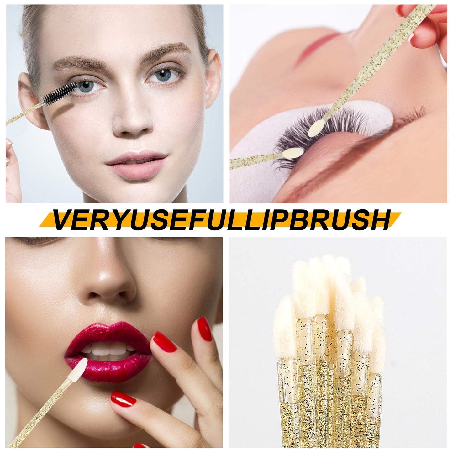 200 sets of false eyelashes kits, disposable micro cotton swabs, and they are matched with false eyelash brushes, lip brushes, mascara brushes,