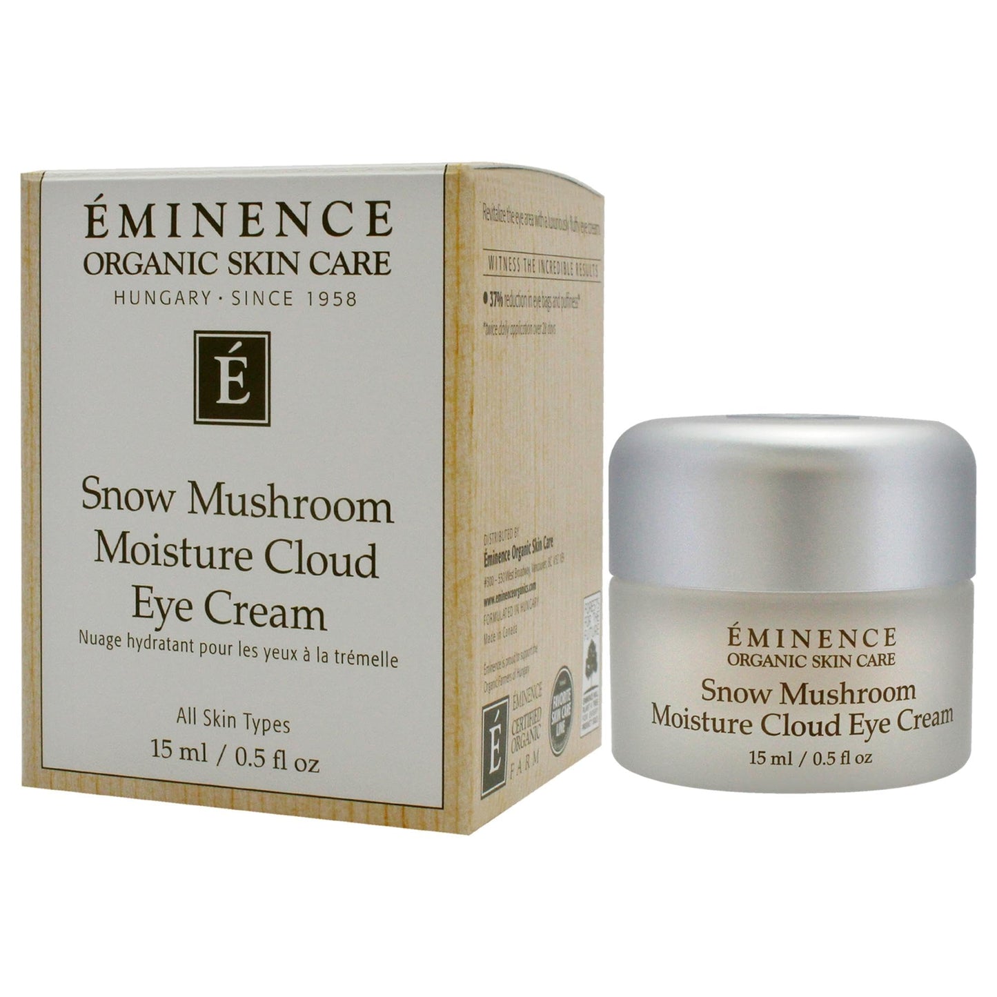 Eminence Organic Snow Mushroom Moisture Cloud Eye Cream 0.5 Fl Oz (Pack of 1)
