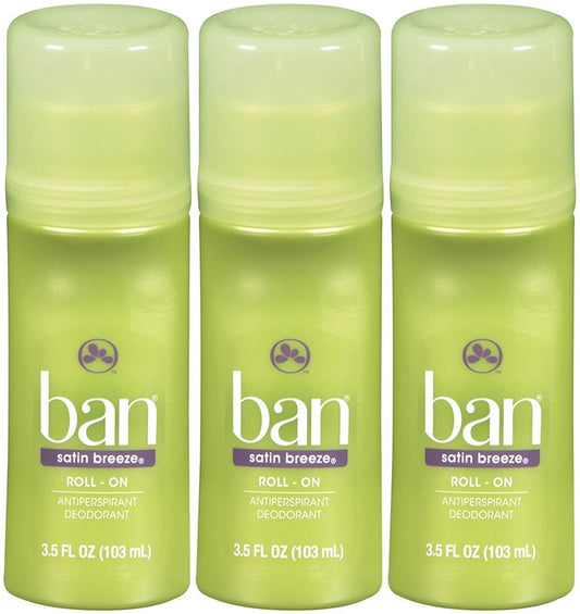 Ban Anti-Perspirant Deodorant Original Roll-On Satin Breeze 3.50 oz (Pack of 3) Beauty and Personal Care Ban