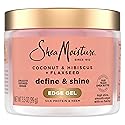 Shea Moisture Define & Shine Edge Gel + Flaxseed Coconut & Hibiscus Holds and Controls Edges All Day Infused With Glycerin, Coconut Oil and an