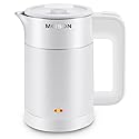 0.6L Small Electric Kettles Stainless Steel, Travel Mini Hot Water Boiler Heater, Double Wall Cool Touch Portable Teapot, Auto Shut-Off & Boil-Dry…
