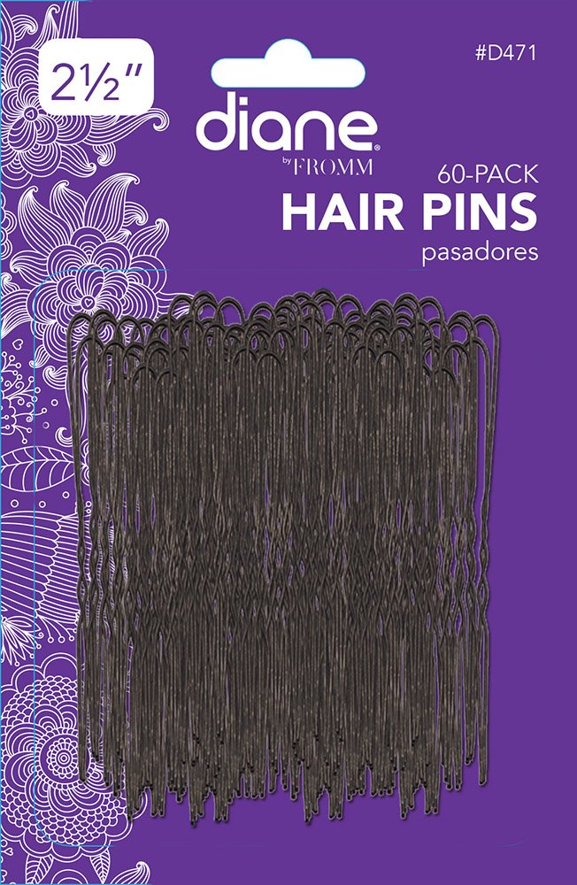 Diane Hair Pins, Black, 2.5"