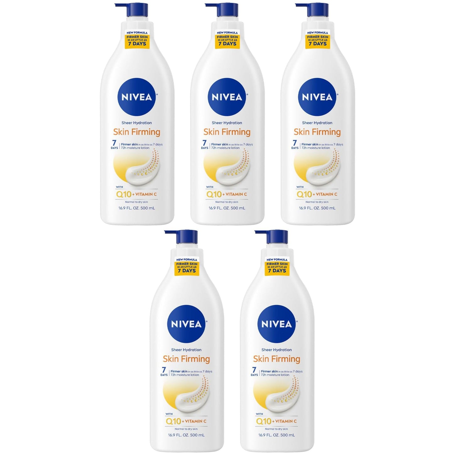 NIVEA Skin Firming Hydration Body Lotion 16.9 oz (Pack of 5)