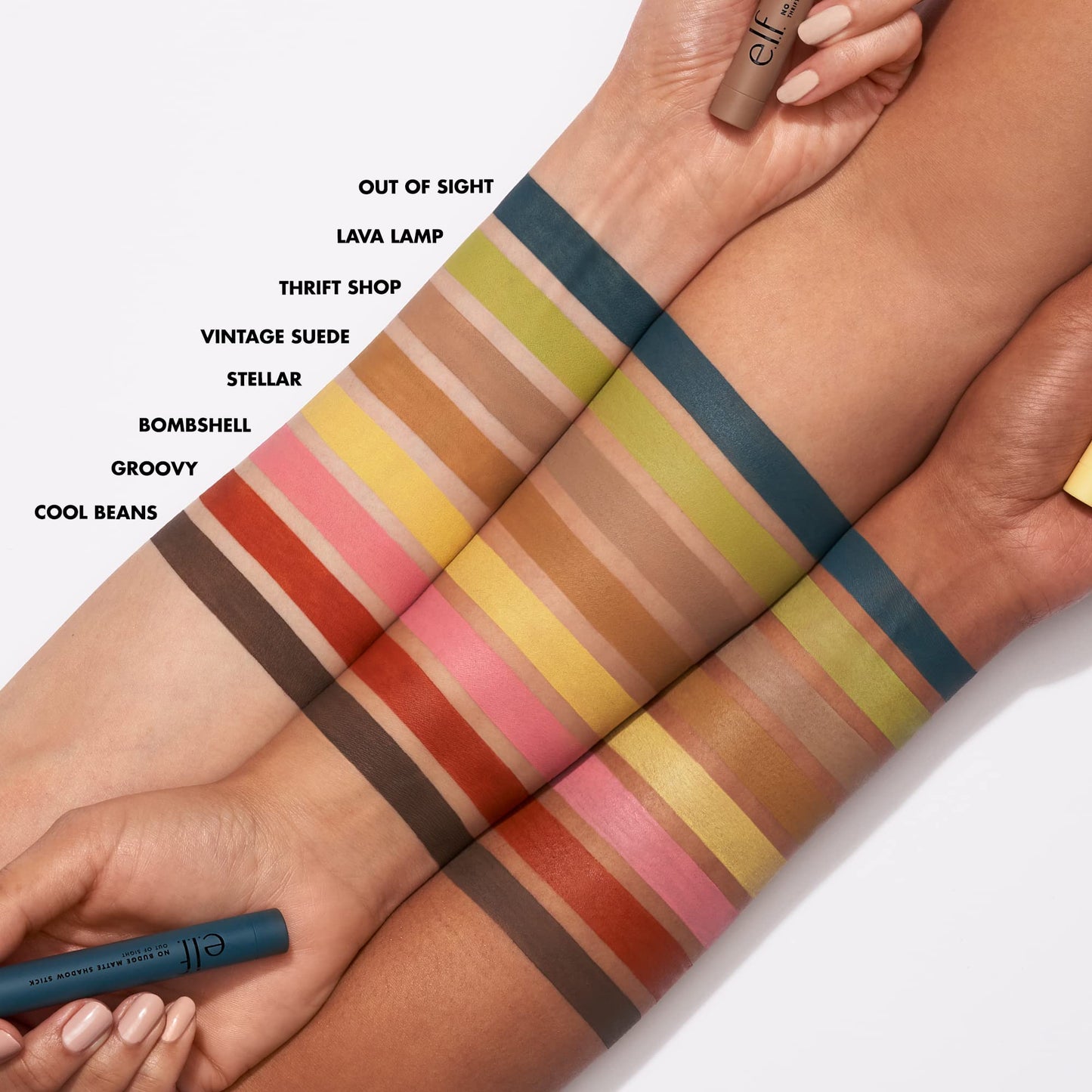 e.l.f. No Budge Matte Shadow Stick, One-Swipe Cream Eyeshadow Stick, Long-Wear & Crease Resistant, Matte Finish, Vegan & Cruelty-Free, Vintage Sude
