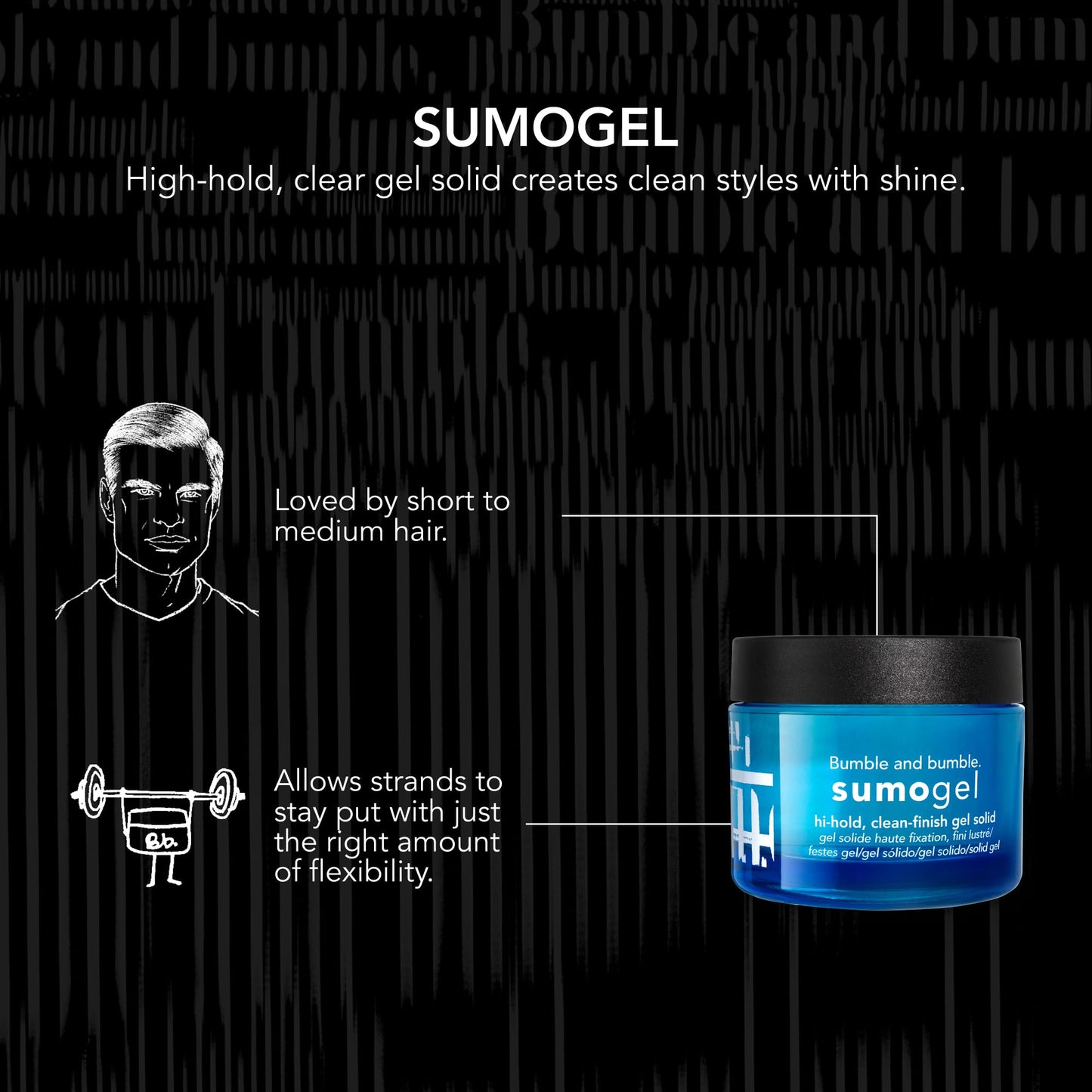 Bumble and bumble. Sumogel Hi-Hold Styling Hair Gel | Strong Hold + Hi-shine Finish | Straight to Coily, 1.5 Ounce