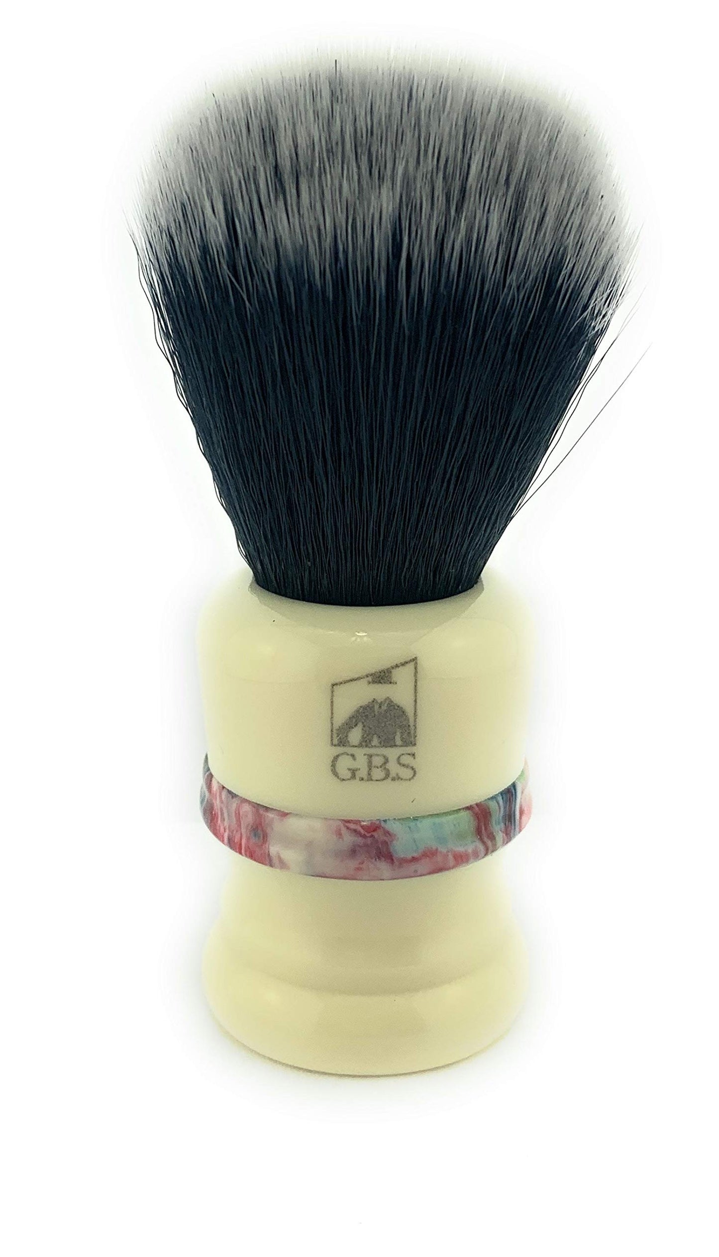 G.B.S Classic Synthetic Vegan Shaving Brush for Men, 21mm Knot 100 mm (4in All), Ivory with Color Stripe Beauty and Personal Care G.B.S