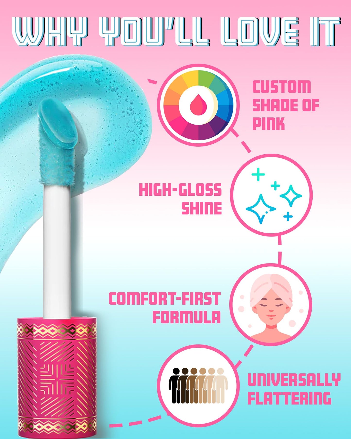 Juvia's Place Magic pH Color Change Lip Gloss - Mood - High-Gloss Shine pH Balance Lip Gloss w/Color Changing Tint, Lightweight Non-Sticky Finish