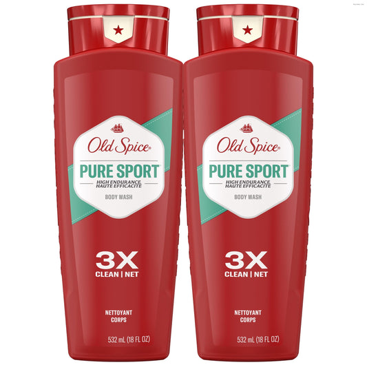 Old Spice Refreshing Body Wash for Men, High Endurance, 3X Defense, 24/7 Shower Fresh with Long Lasting Scent, Pure Sport Scent, 24 oz (Pack of 2) Beauty & Personal Care Old Spice